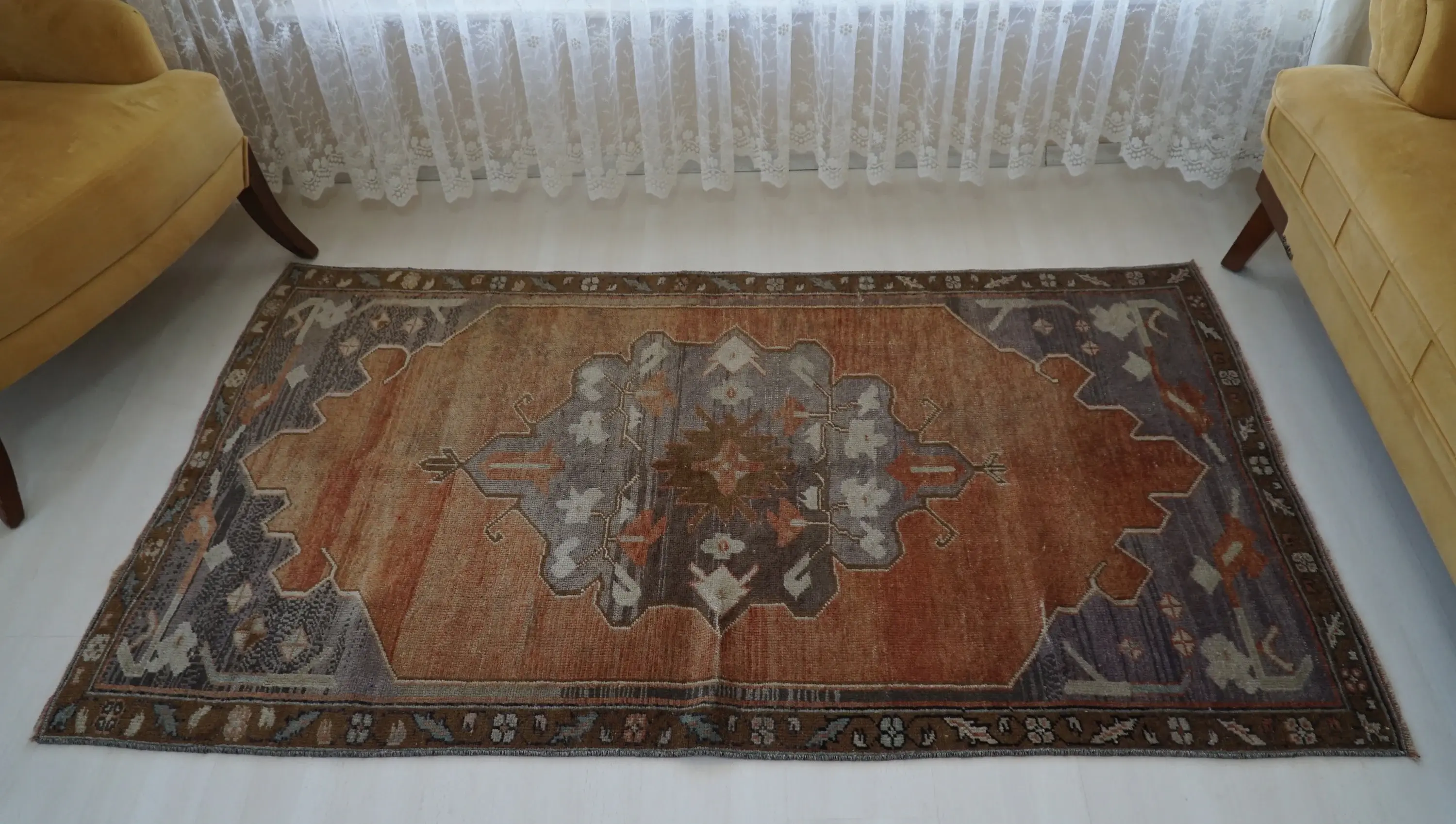 3x6 Pastel Coloured rugs, Traditional Turkish Rug, Unique Handmade Anatolian Rug