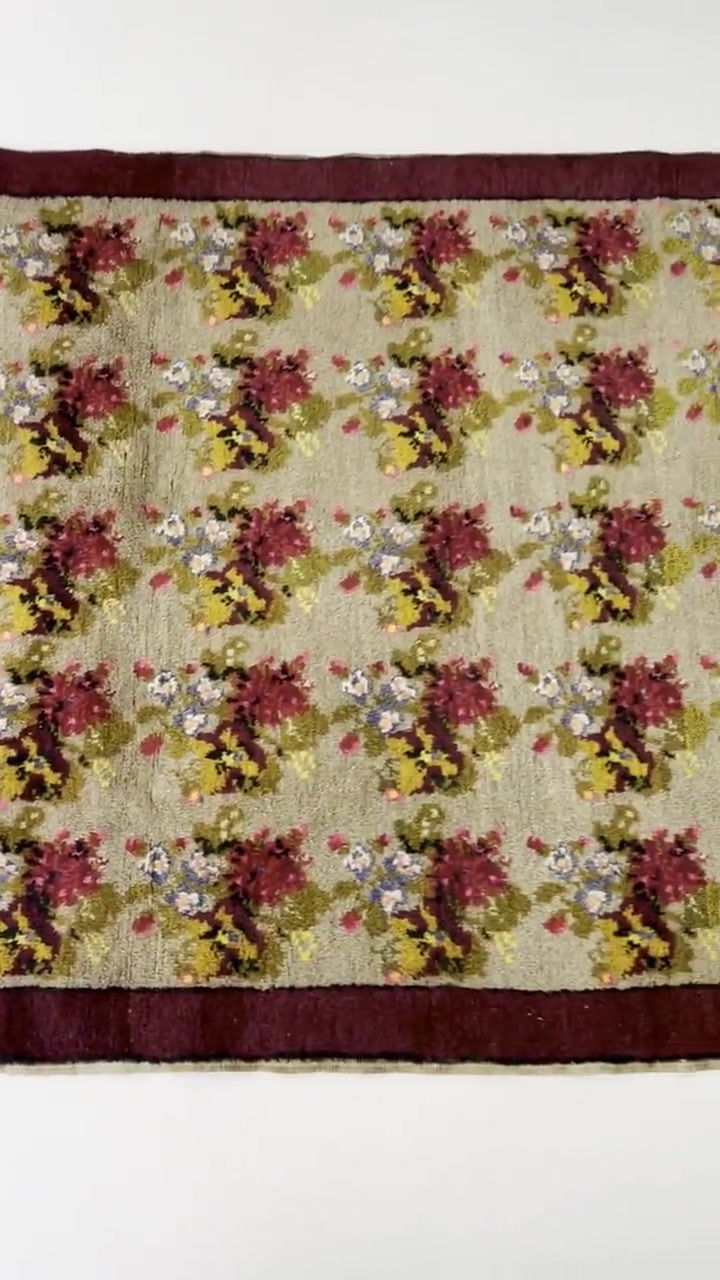 Thumbnail: 3x8 Floral Runner Rug,Handmade Turkish Runner,Hallway Rug Beige,Entryway Rug