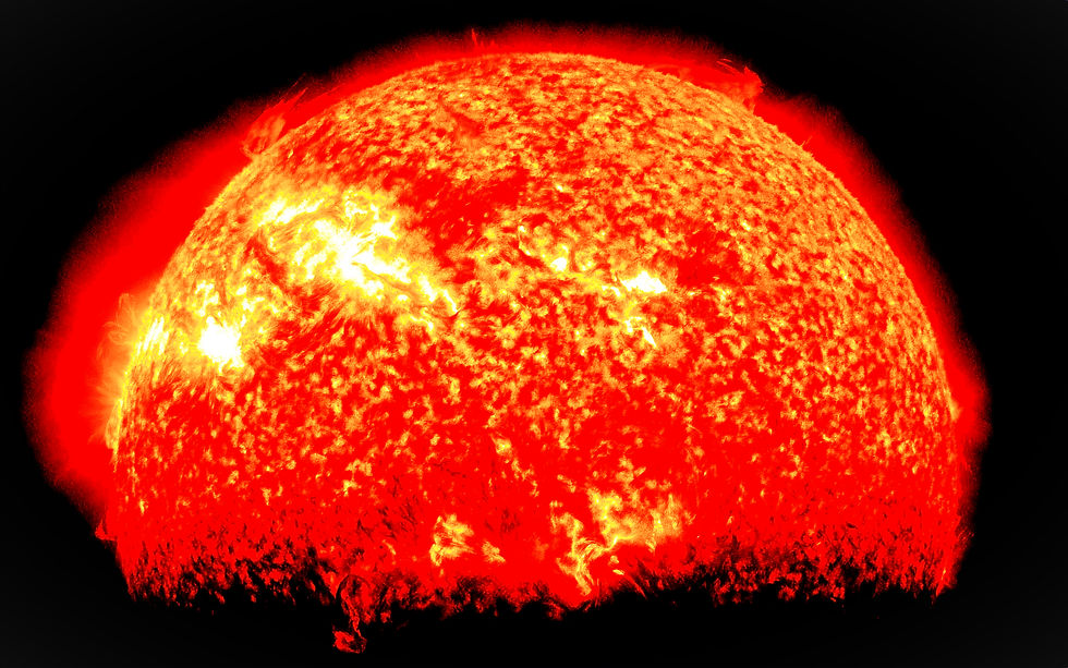 Glühende Sonne in Orange und Rot als Symbol für die Sonne der Wahrhaftigkeit – Erleuchtung und Erlösung auf der medialen Reise – Nadine Kausen Blog