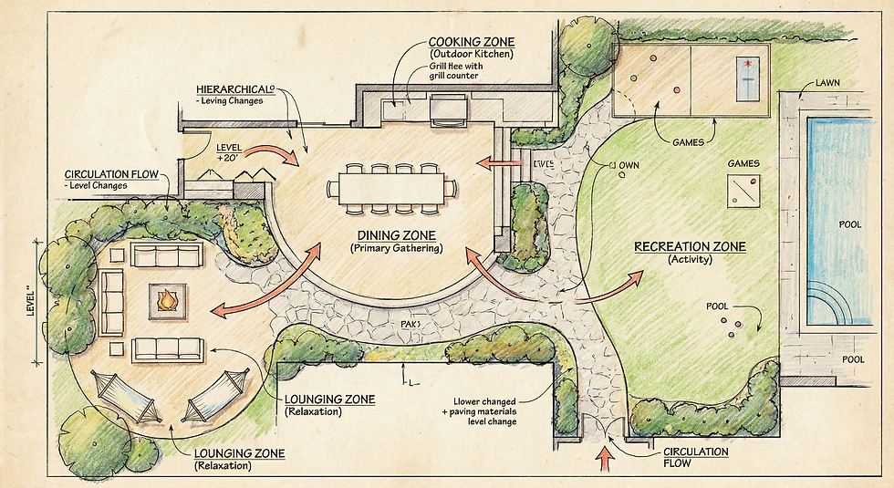 Residential Landscape Architecture Spatial Diagram