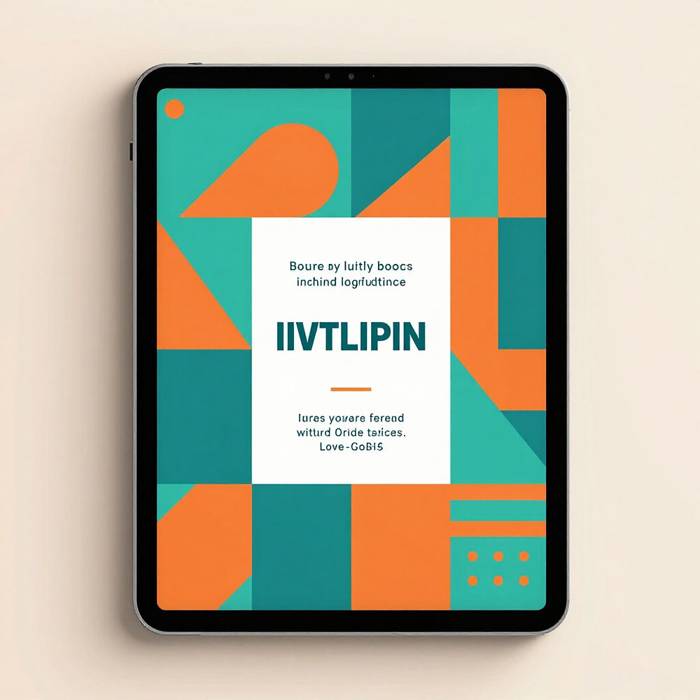 Tablet mit geometrischem Design und Schriftzug 'IIVTLIPIN'