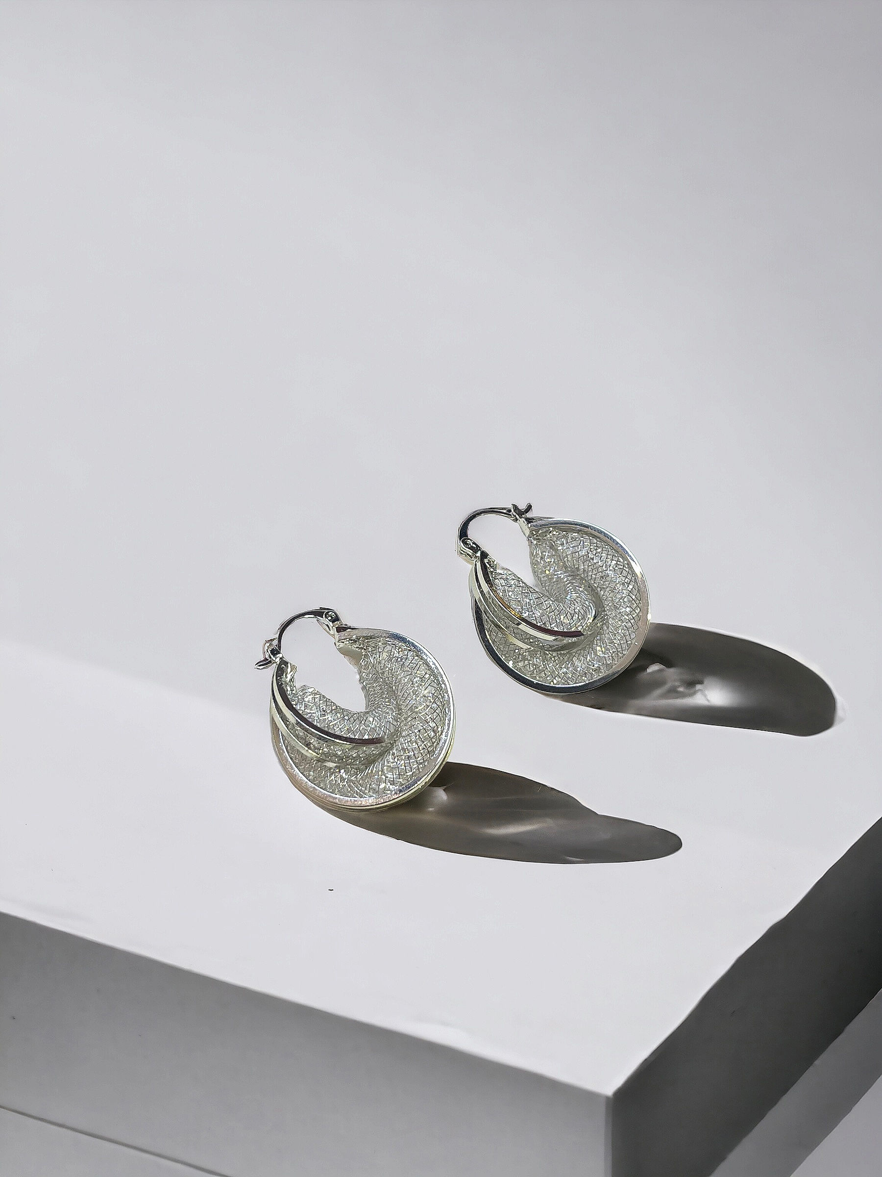 İthal iğne örme küpe gümüş renk 