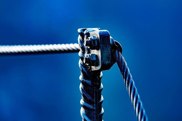 Closeup of wire rope