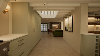 Entrance hall and kitchen connection designed to improve openness and flow