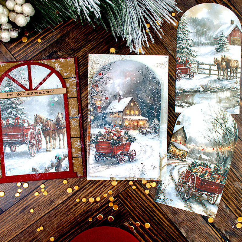 Country Christmas Windowscapes 16 PC Ephemera