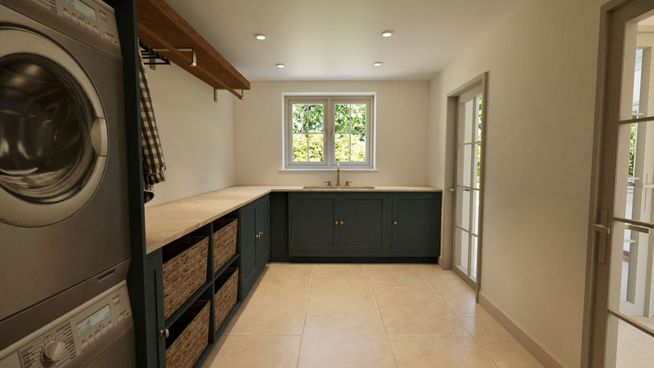 Alternative utility room configuration developed for revised house layout.