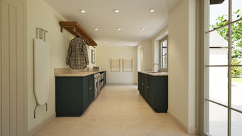 Utility room layout designed for storage, laundry and everyday practicality