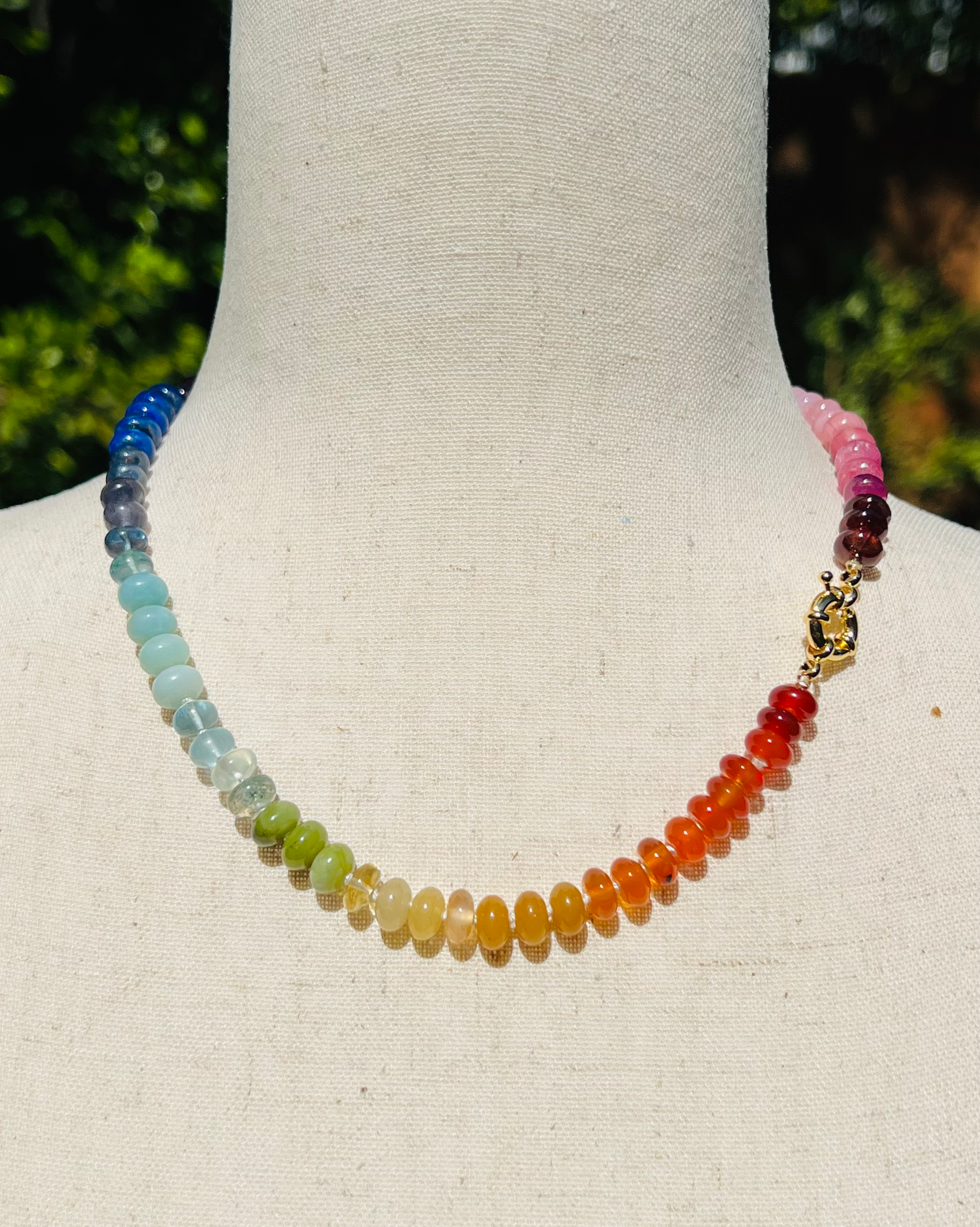 Rainbow Necklace I (8 mm knotted)