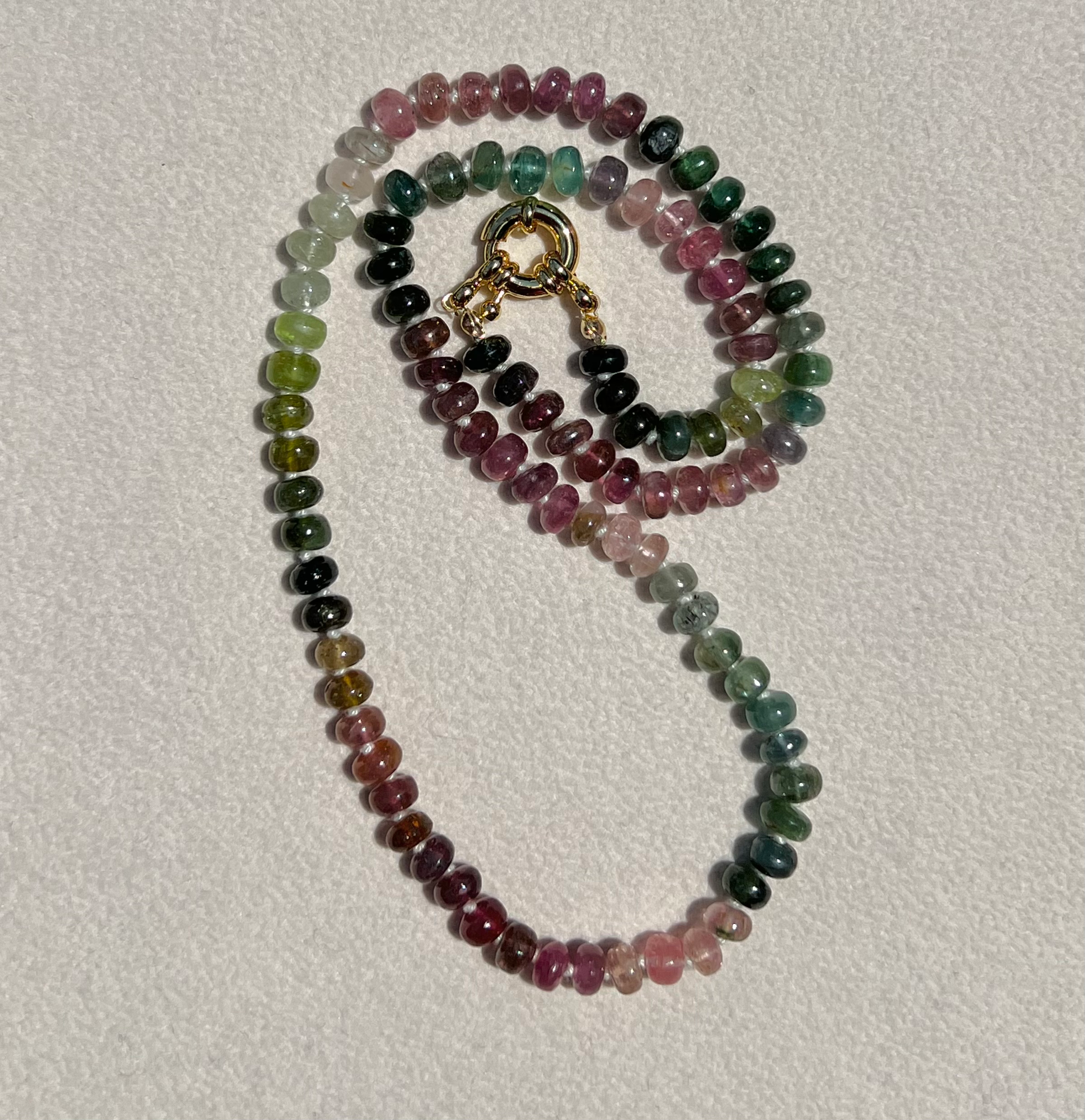 Multi Tourmaline Necklace (5 mm Knotted)