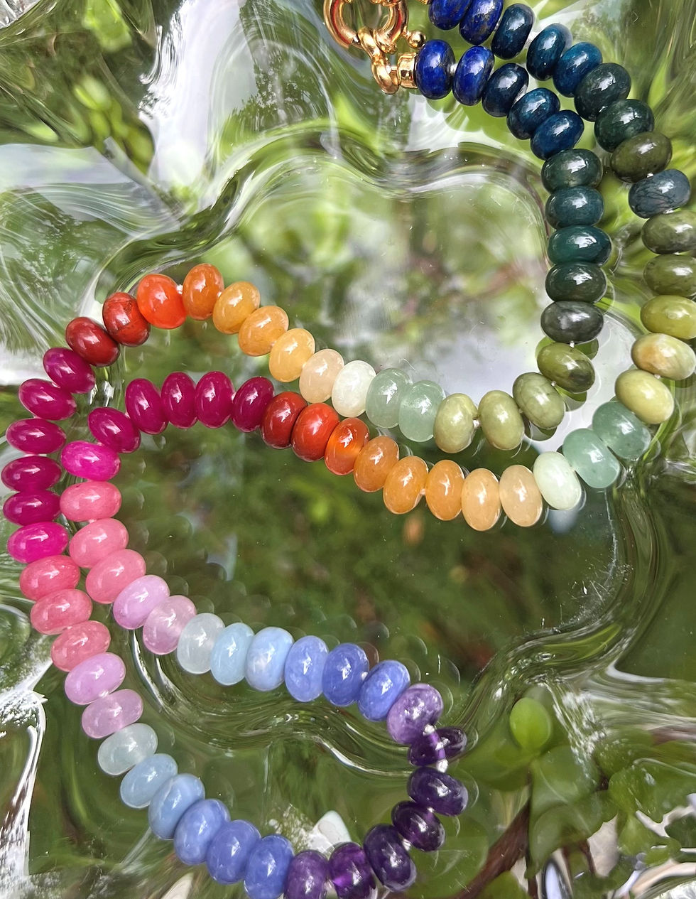 Thumbnail: Rainbow Necklace IX (8 mm Knotted)