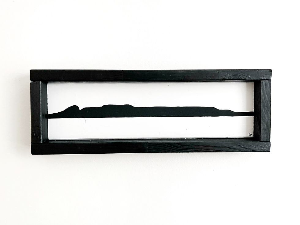 Small Sleeping Giant Wood Sign (Black Frame)