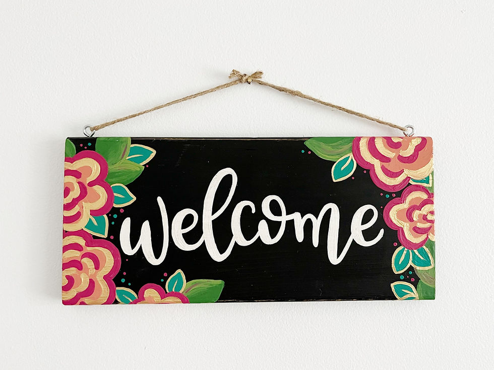 Vibrant Floral Welcome Sign