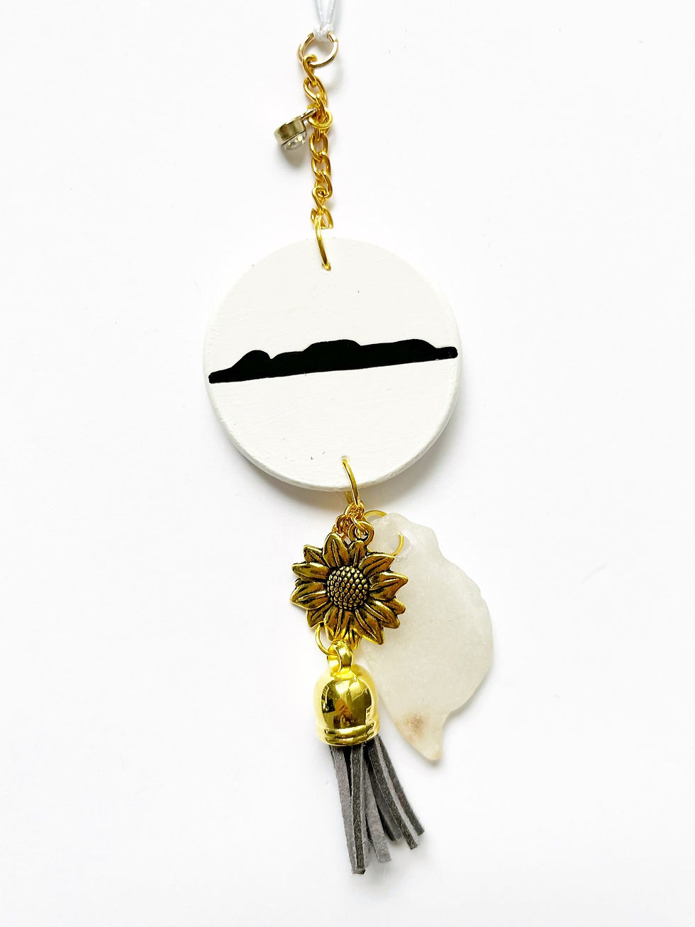 Sleeping Giant Car Charm - Grey Sunflower