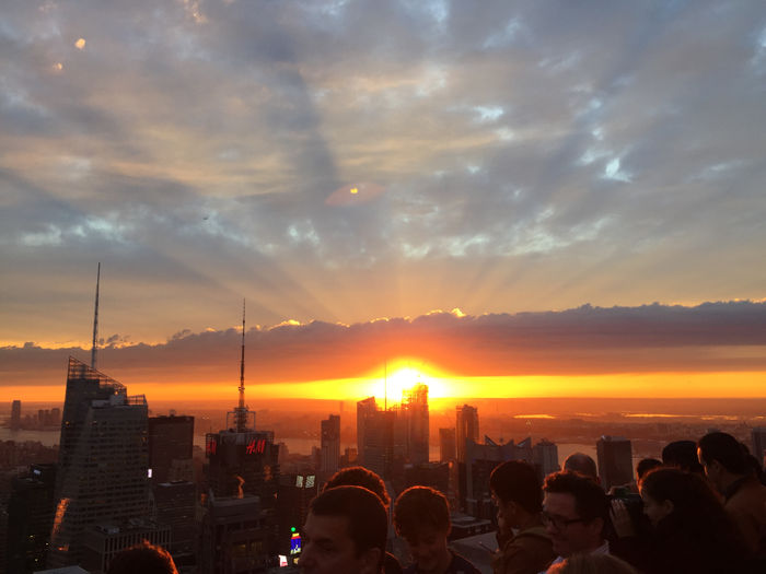 Amazing sunset from the top of the Rockefeller Center