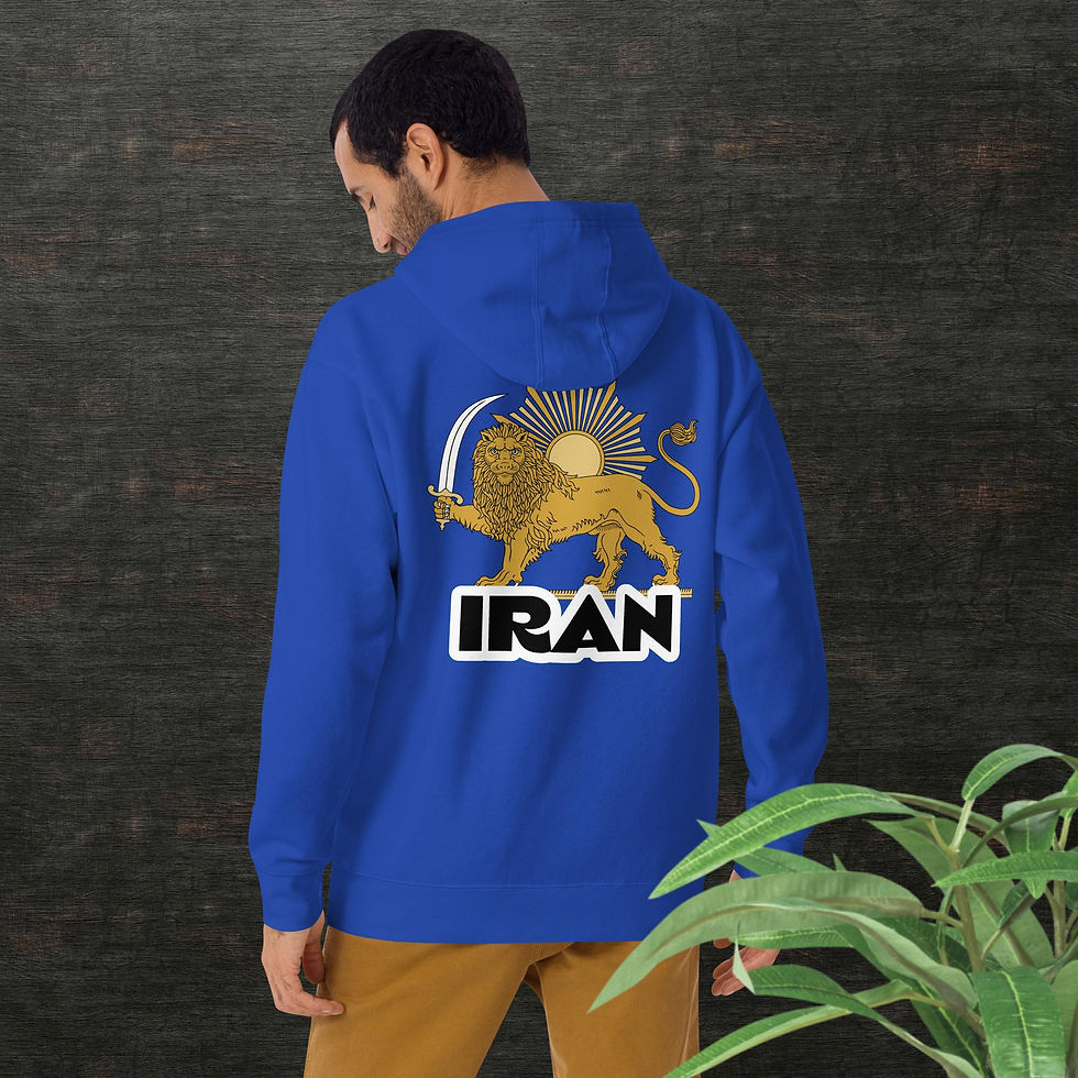 Thumbnail: IRAN Lion and sword Unisex Hoodie / Sweat à capuche unisexe IRAN Lion et épée