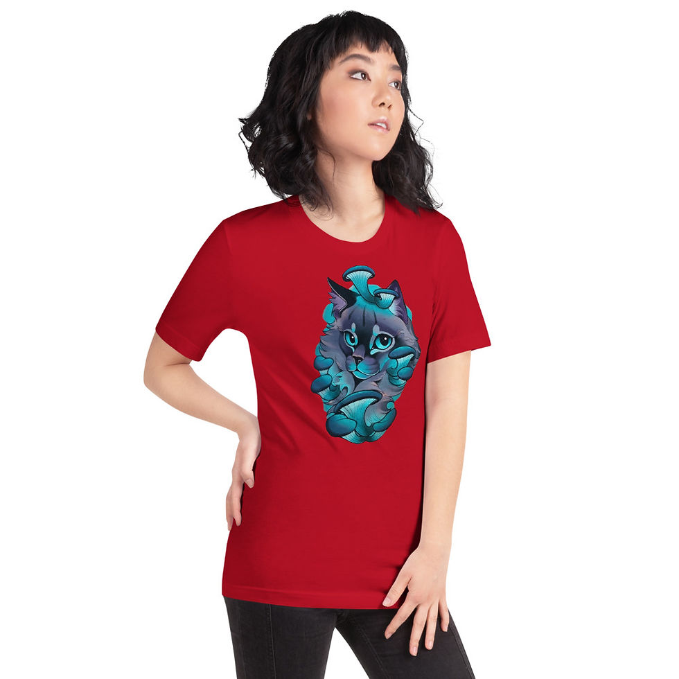 Thumbnail: Blue Baby Panther Mushroom Hideout Short-Sleeve Unisex T-Shirt