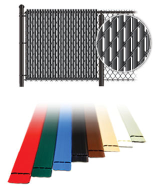 Brock Fence Chain link fence colored slat options