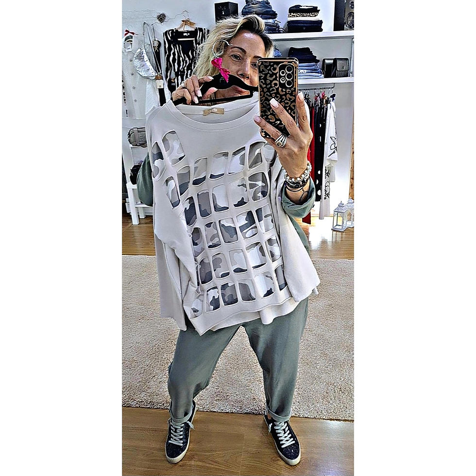 Miniatura: Camisola algodão com padrão camuflado 