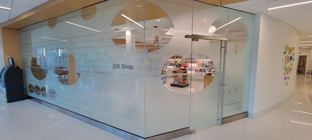 Custom decorative film for glass room design of the Children Hospital in NOLA. Music Score part two. Addition of large areas in Clear film.