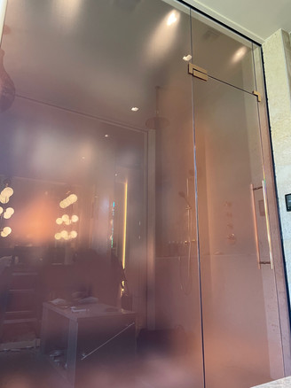 Custom Decorative Colored gradient in a specific bronze tone selected by the customer. Colored frost.