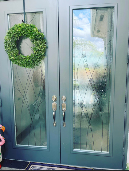glass texture design for two decorative front doors. Two different glass textures. Decorative film design in glass textures.