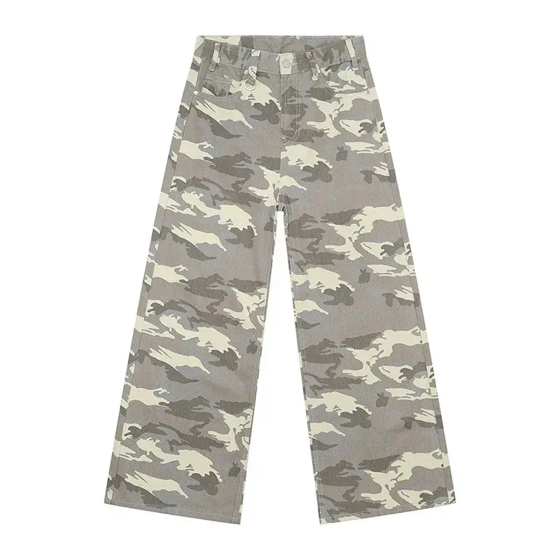Thumbnail: Denim Pants Old Blue Washed Loose Wide Leg