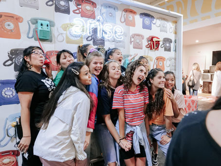 group of girls posing at brand activation
