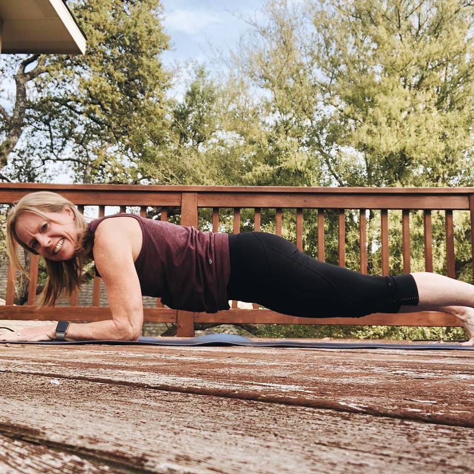 pam doing plank
