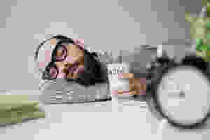 person sleeping with coffee