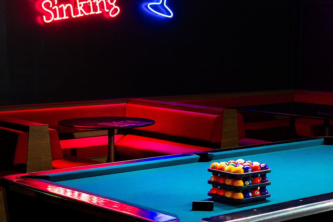 stack of pool ball and reserved sign