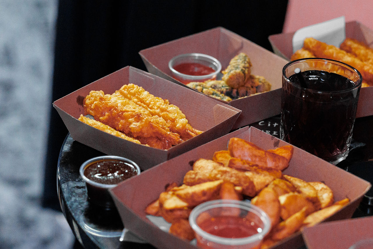 food available to order including wedges and dim sims