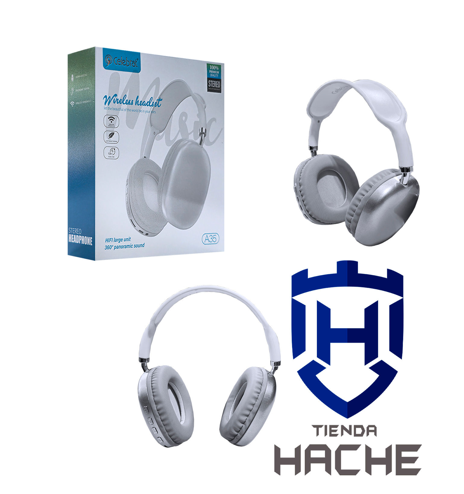 Audífonos Celebrat A35 (Bluetooth, Micro SD y Mini Jack 3.5mm)