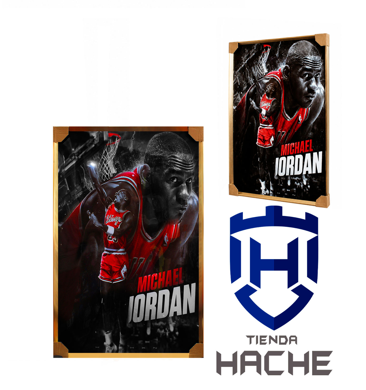 Cuadro de Michael Jordan (83cm Ancho x 63cm Alto)