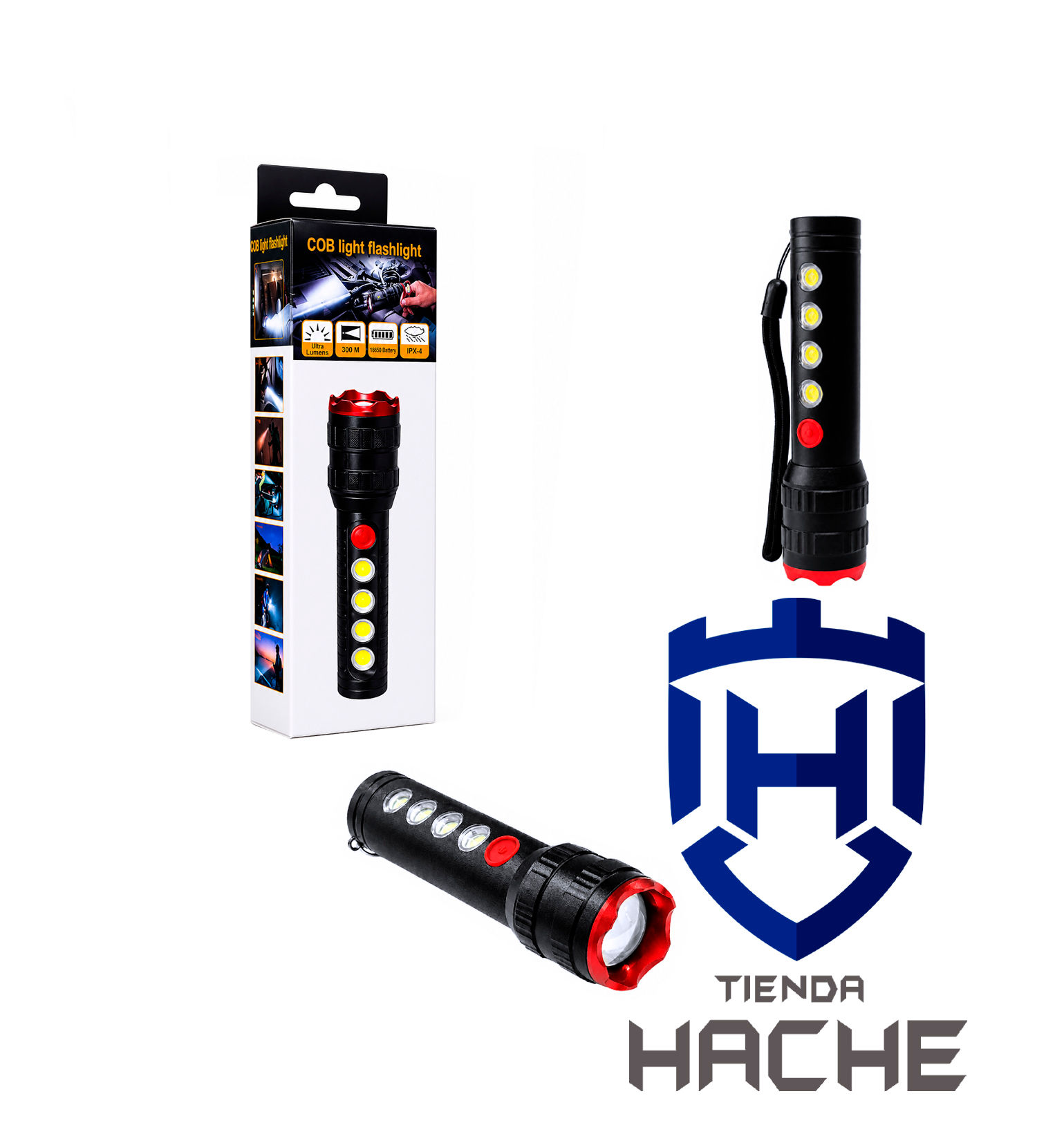 Linterna COB IPX-4 (Recargable)