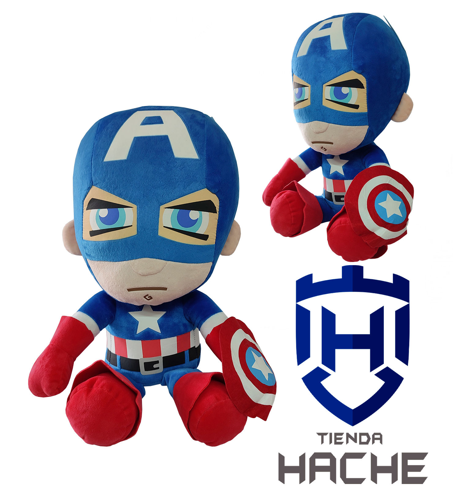 Peluche Capitán América (45cm Alto x 23cm Ancho)