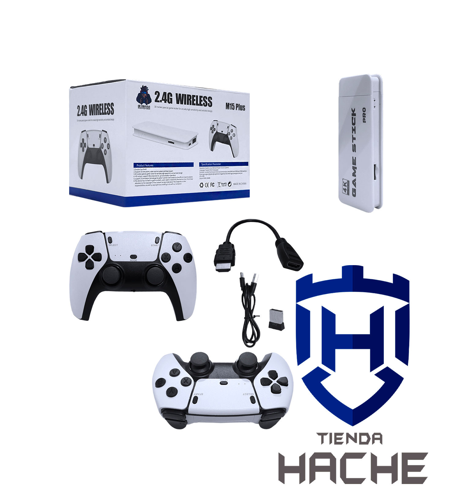 Consola Game Stick M15 Plus (2 Controles, HDMI y 2,000 Juegos)