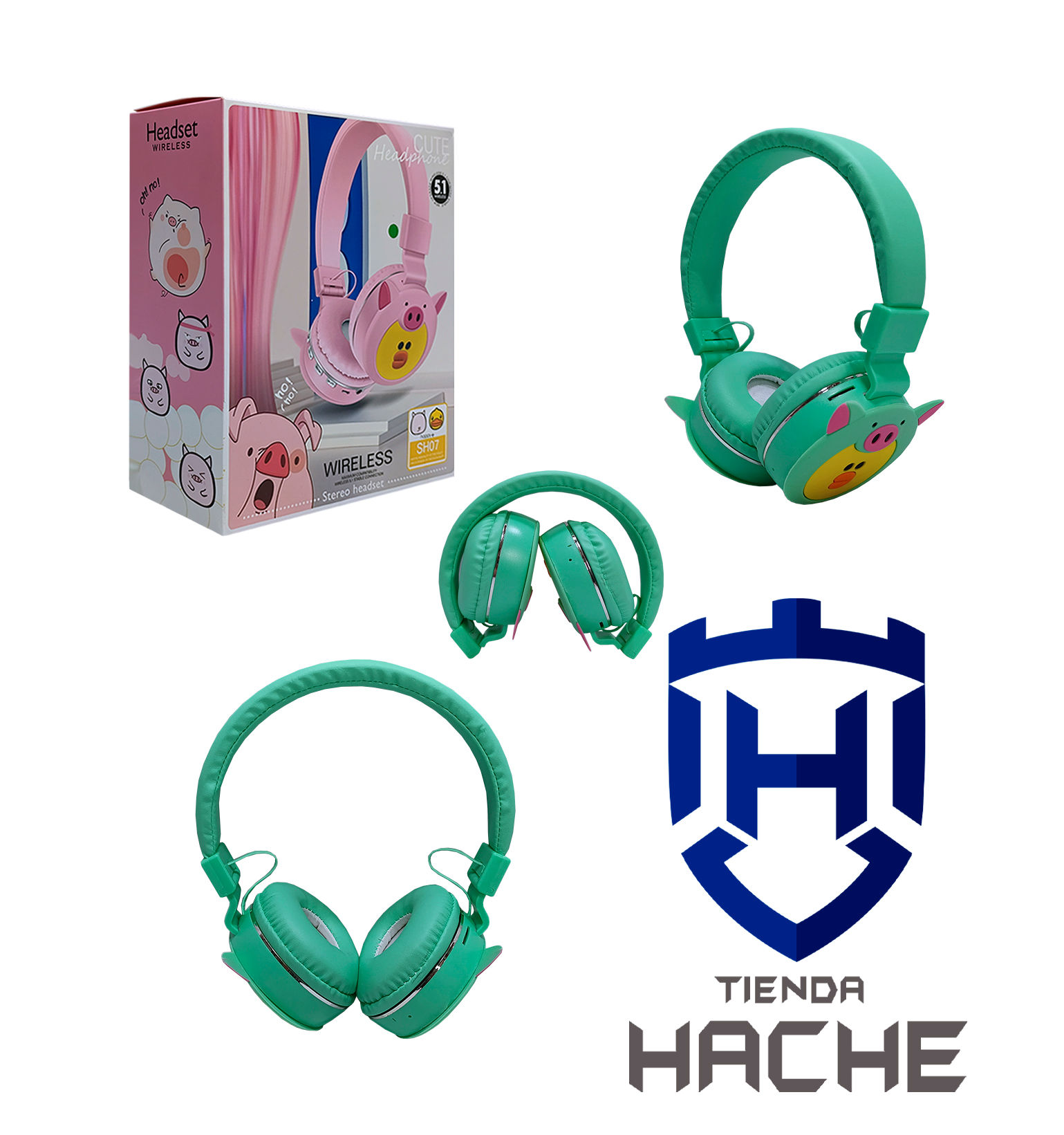 Audifonos SH07 (Bluetooth, Micro SD y Mini Jack 3.5mm)