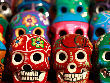 メキシコ・死者の日カラフルな骸骨