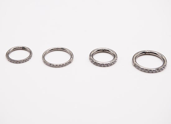 16g & 14g Titanium Clicker with Side Gems
