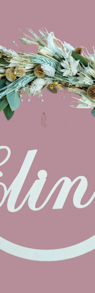 Droogbloemenkrans met eigen tekst of naam