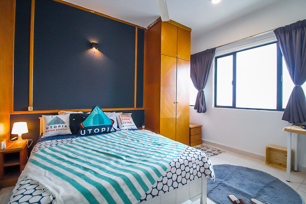 rent cheap modern rooms in kuala lumpur KL minimalist muslimah female-only room bedroom design ideas bedsheet masterbedroom in malaysia