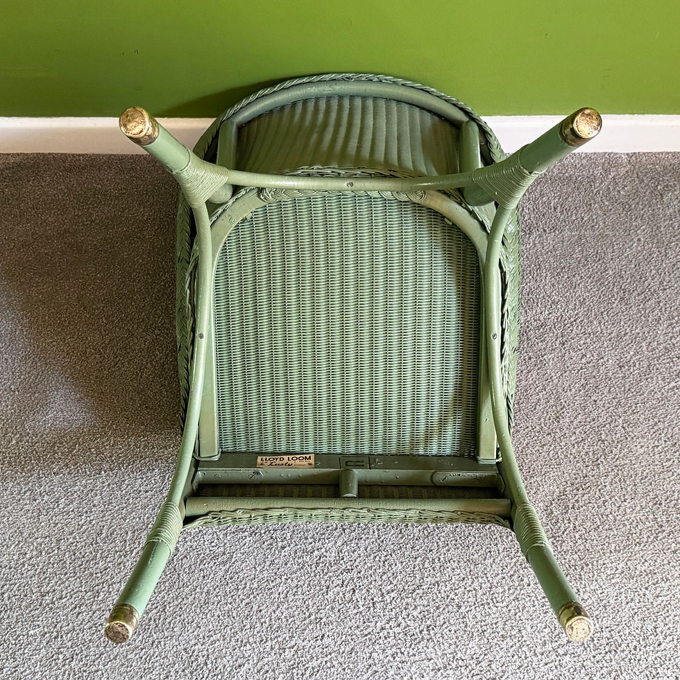 Thumbnail: Genuine Lloyd Loom Lusty Chair in Green, 1957 Vintage