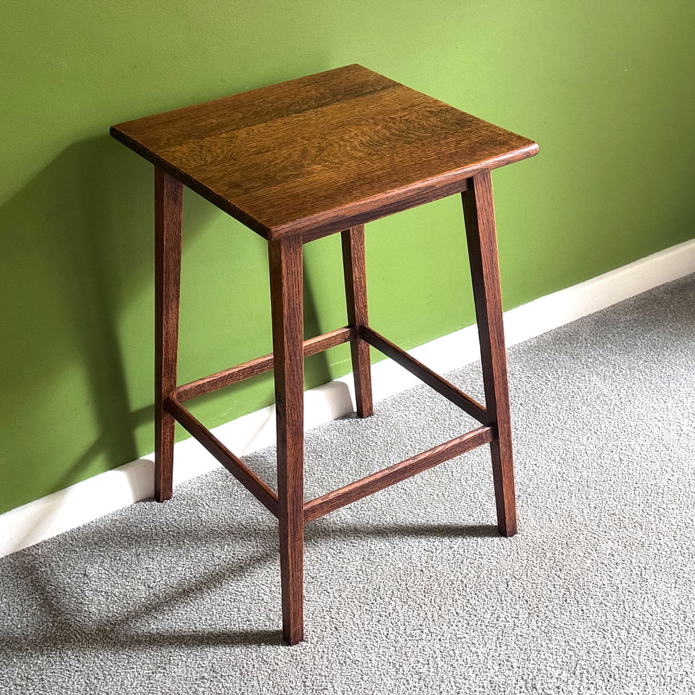 Thumbnail: Arts & Crafts Solid Oak Antique Plant / Tall Table