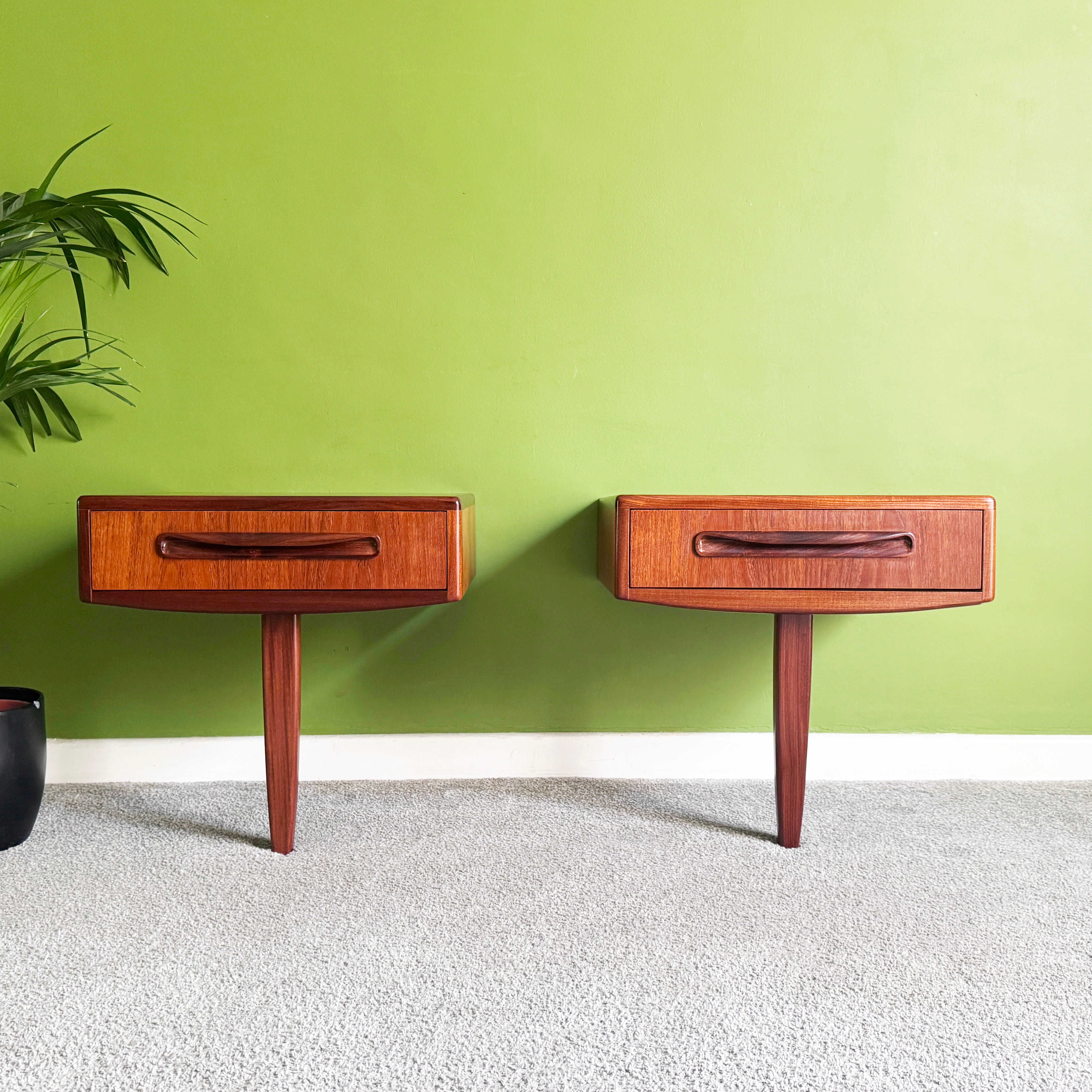 G Plan Fresco Pair of Teak Floating Bedside Tables, 1960s/70s Mid Century