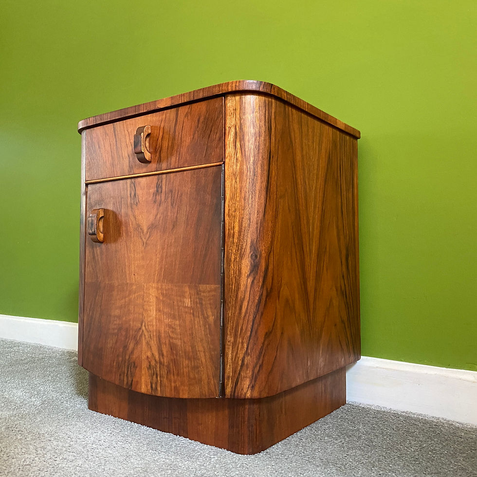 Thumbnail: Art Deco Walnut Bedside Cabinet, 1920s, designed by Jindrich Halabala