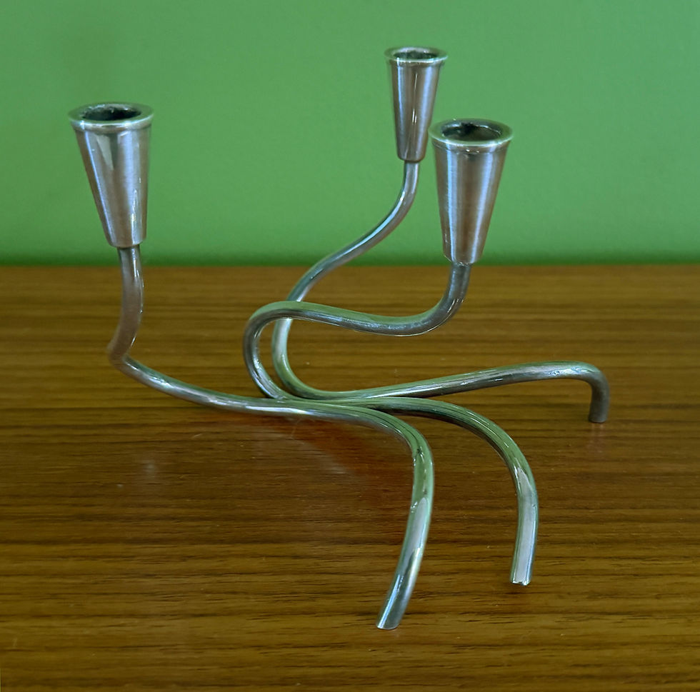 Thumbnail: A Danish Silver Plated Carl Christiansen Candle Holder, 1950s