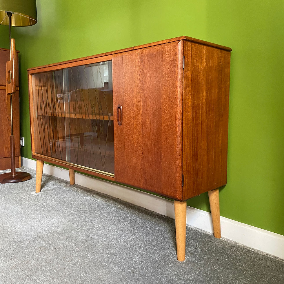Thumbnail: Glazed Mid Century Vintage Teak Display Cabinet / Sideboard, 1960s, Diamond