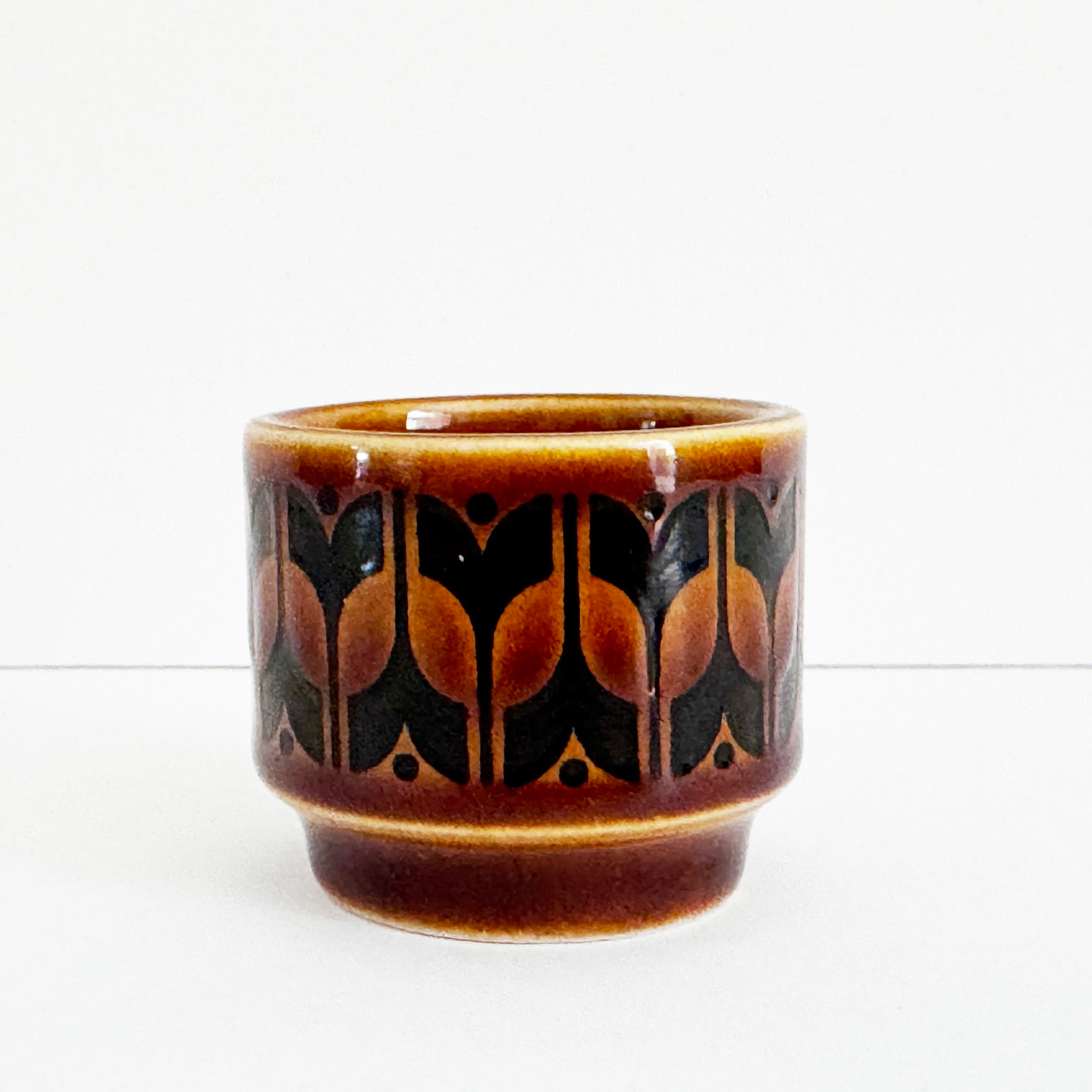 Hornsea Pottery Heirloom Ceramic Egg Cup in Autumn Brown, 1970s
