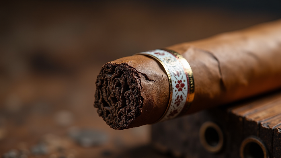 Close-up view of a beautifully designed cigar band