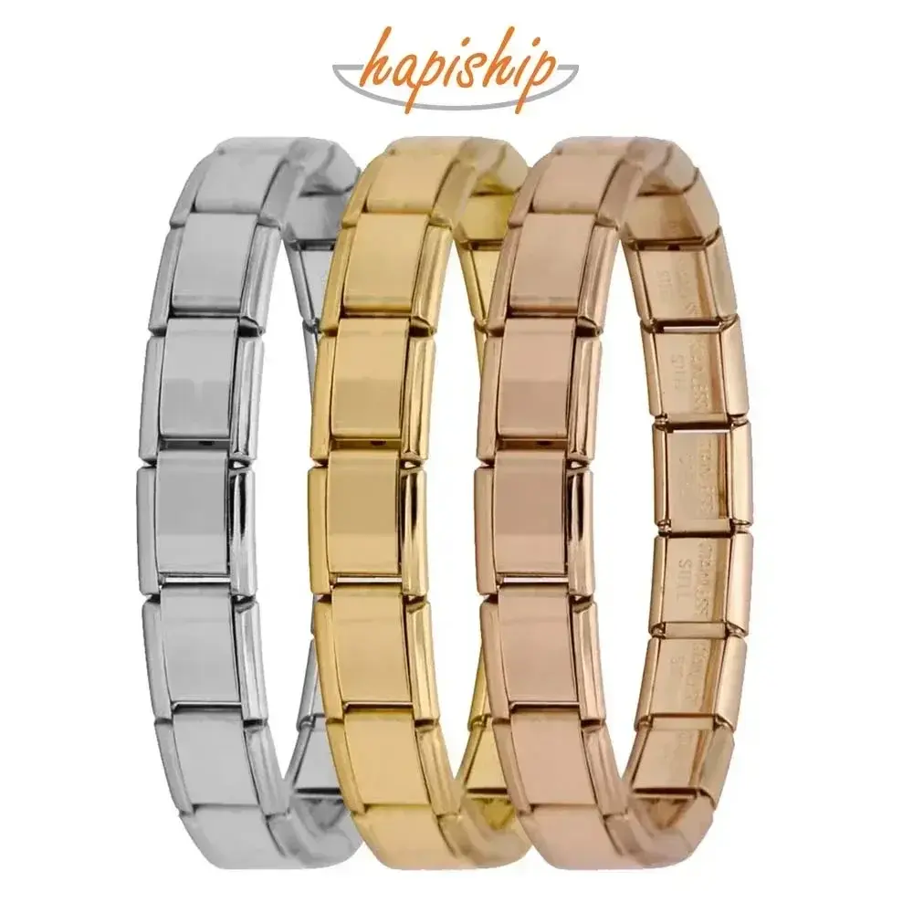 Hapiship New Women's Jewelry 9mm Width Itanlian Elastic Charm Bracelet Fashion S